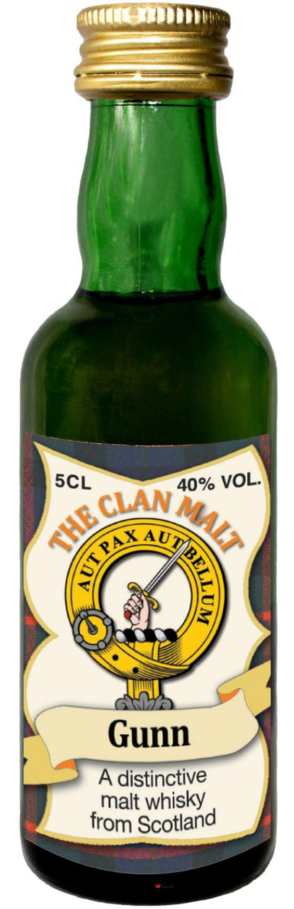Gunn Clan Whisky Collectable Miniature Bottle, Made in Scotland