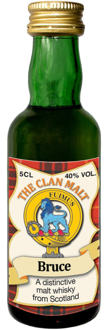 Bruce Clan Whisky Collectable Miniature Bottle, Made in Scotland