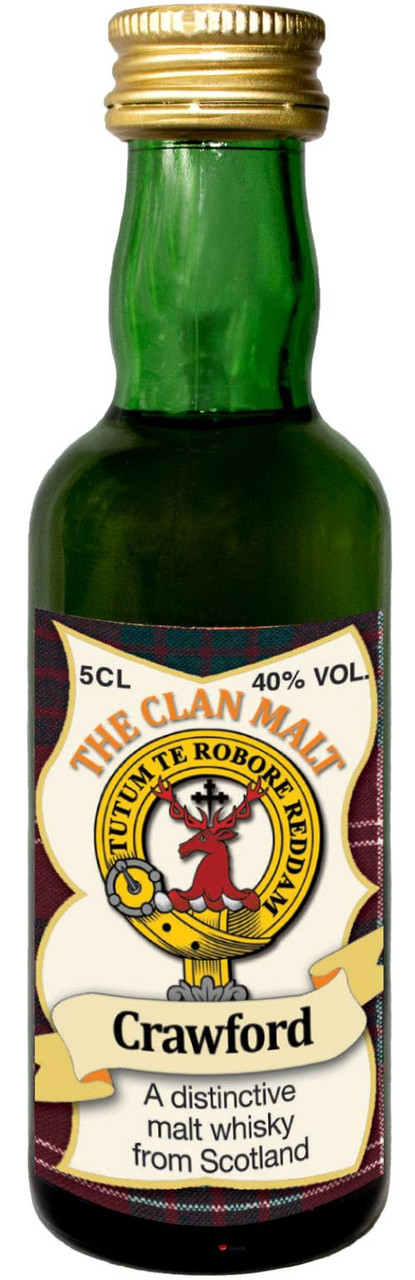 Crawford Clan Whisky Collectable Miniature Bottle, Made in Scotland