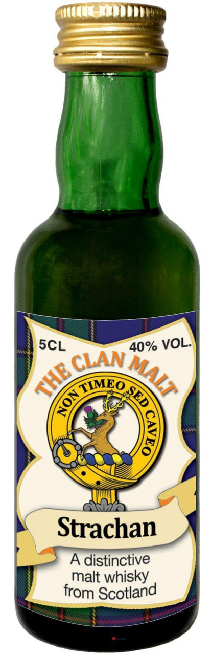 Strachan Clan Whisky Collectable Miniature Bottle, Made in Scotland