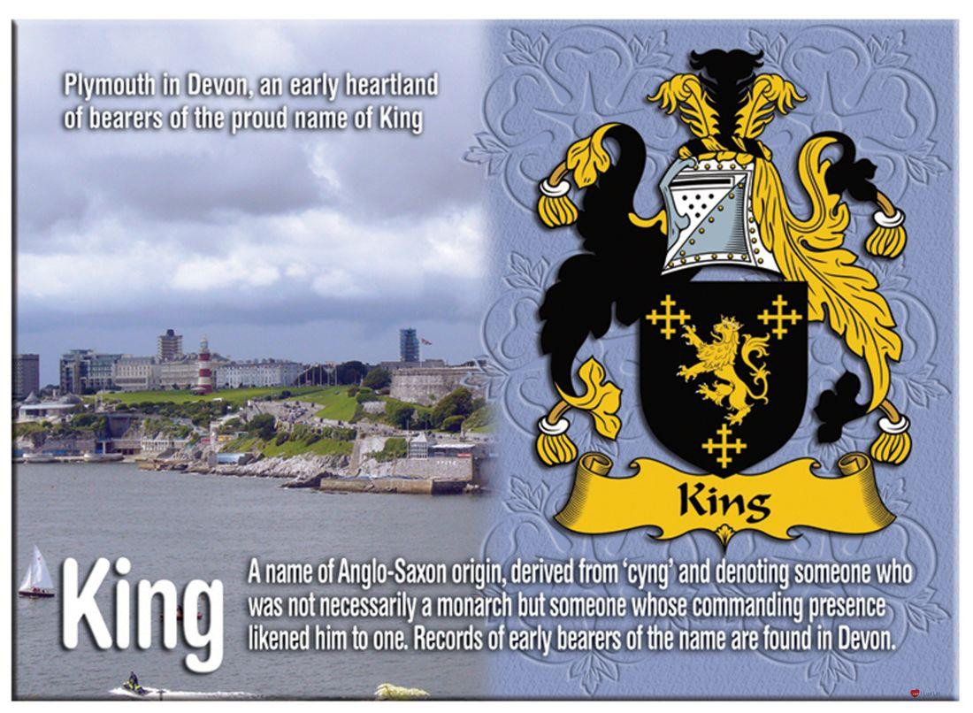 King English Ancestry Family Name Metallic Picture Magnet Souvenir Gift