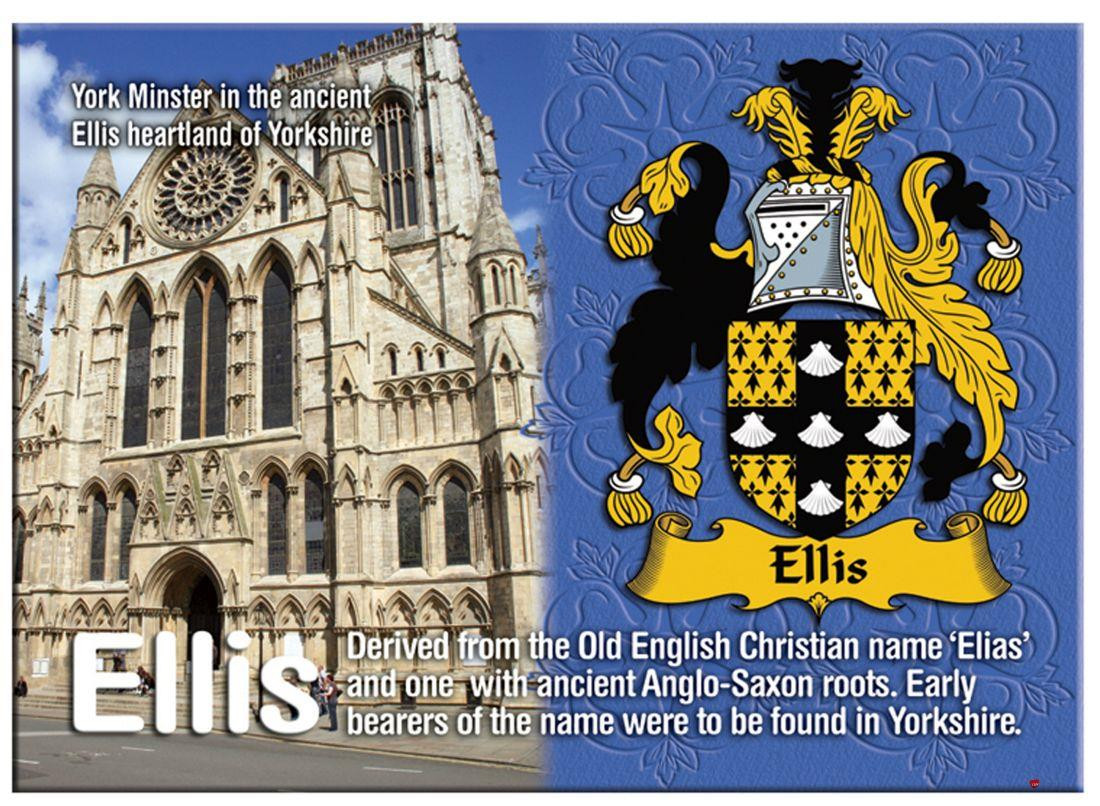 Ellis English Ancestry Family Name Metallic Picture Magnet Souvenir Gift