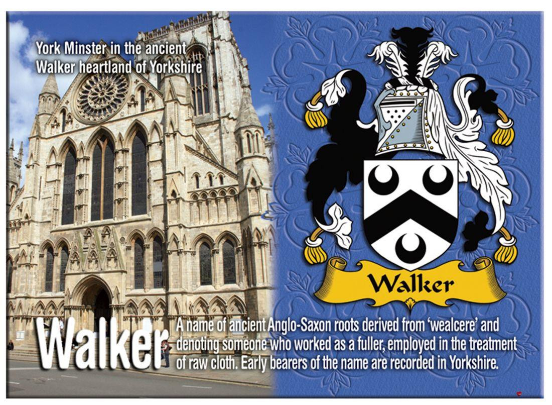 Walker English Ancestry Family Name Metallic Picture Magnet Souvenir Gift