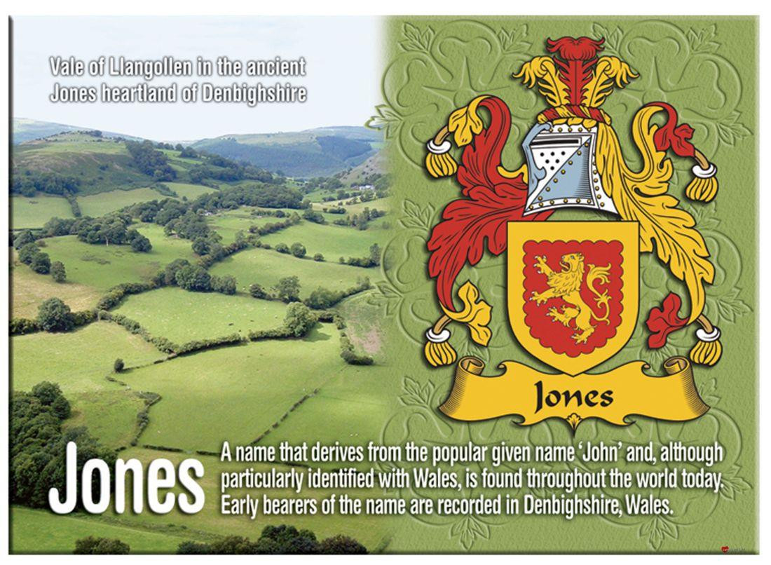 Jones English Ancestry Family Name Metallic Picture Magnet Souvenir Gift