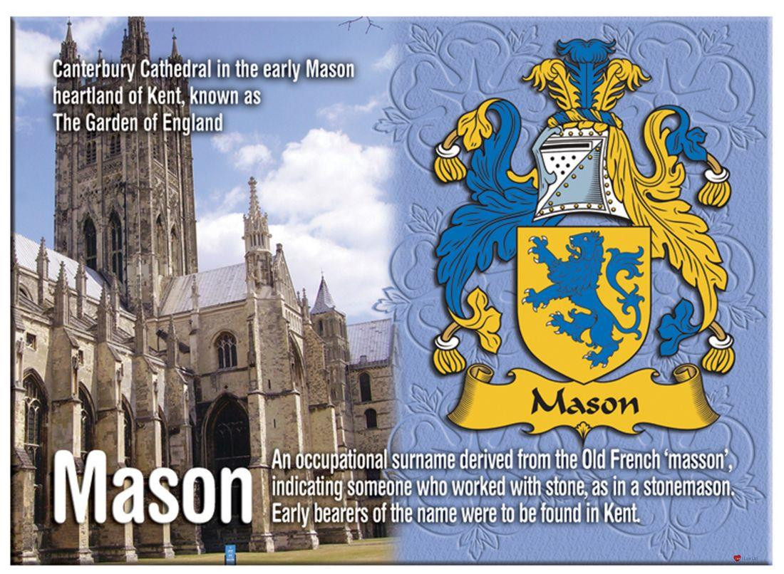 Mason English Ancestry Family Name Metallic Picture Magnet Souvenir Gift