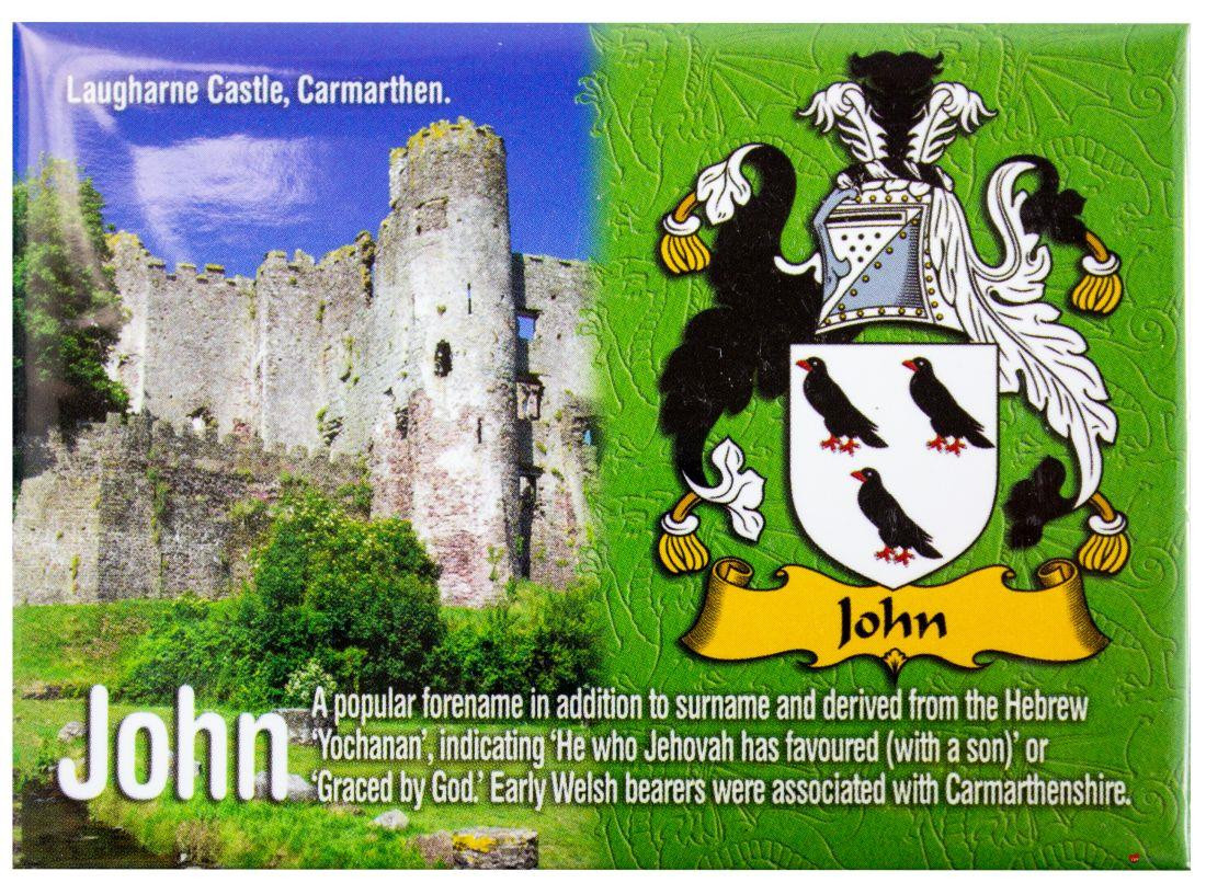 John Welsh Ancestry Family Name Metallic Picture Magnet
