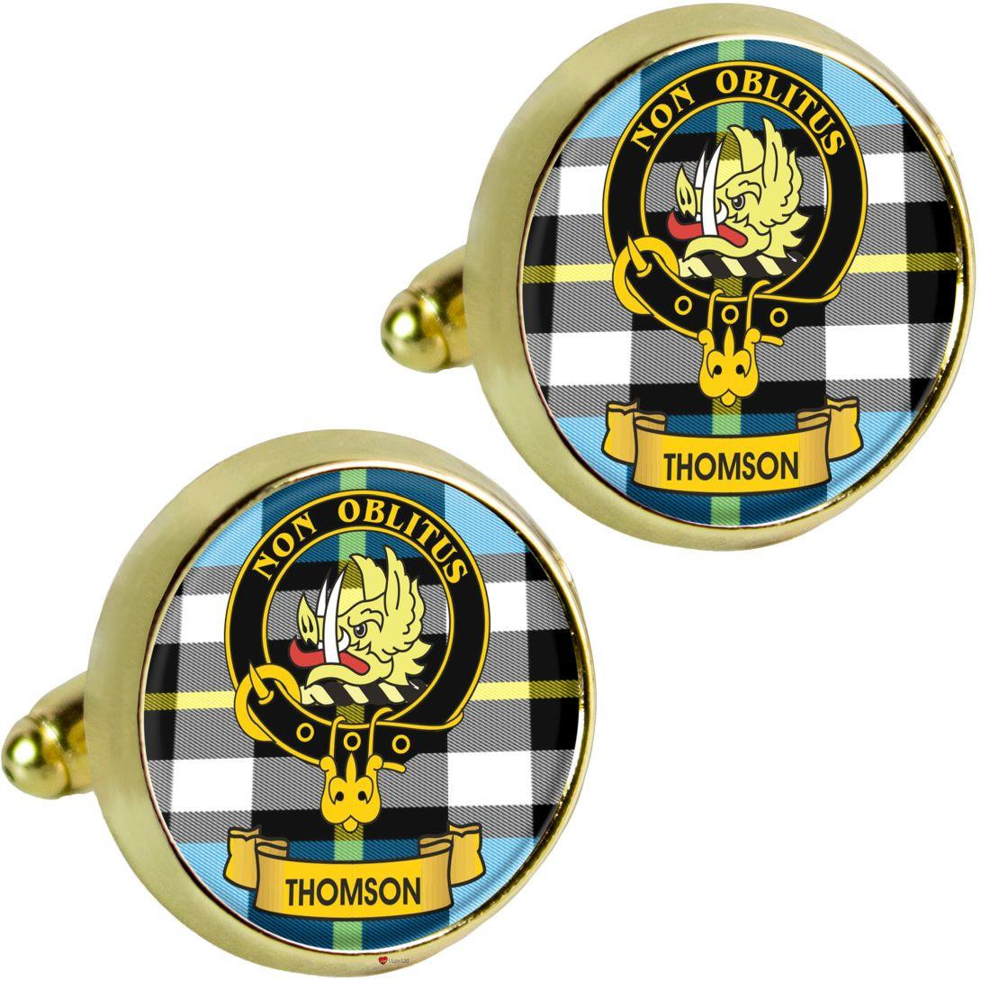 Scottish Clan Mens Cufflinks Thomson Clan Crest Product Of Scotland Gold Colour