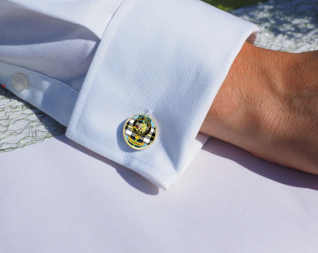 Scottish Clan Mens Cufflinks Thomson Clan Crest Product Of Scotland Gold Colour