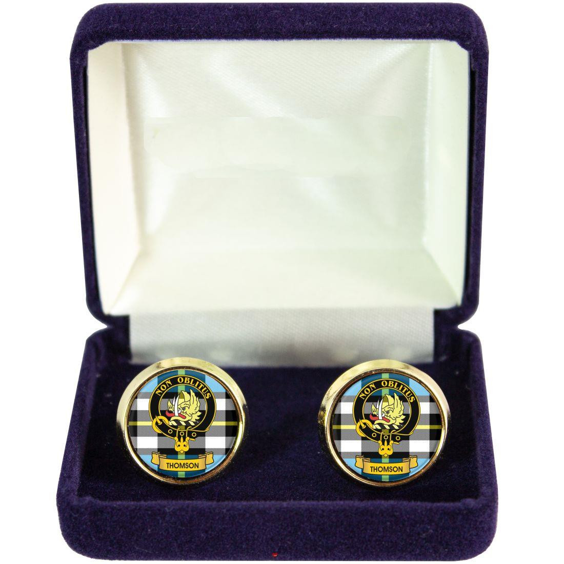 Scottish Clan Mens Cufflinks Thomson Clan Crest Product Of Scotland Gold Colour