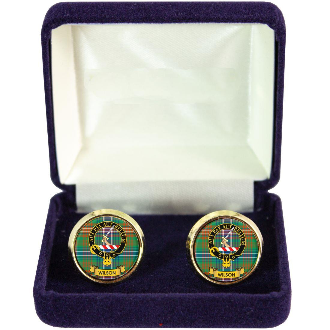 Scottish Clan Mens Cufflinks Wilson Clan Crest Product Of Scotland Gold Colour