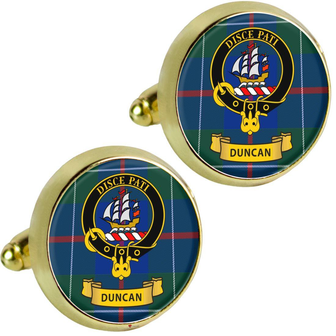 Scottish Clan Mens Cufflinks Duncan Clan Crest Product Of Scotland Gold Colour