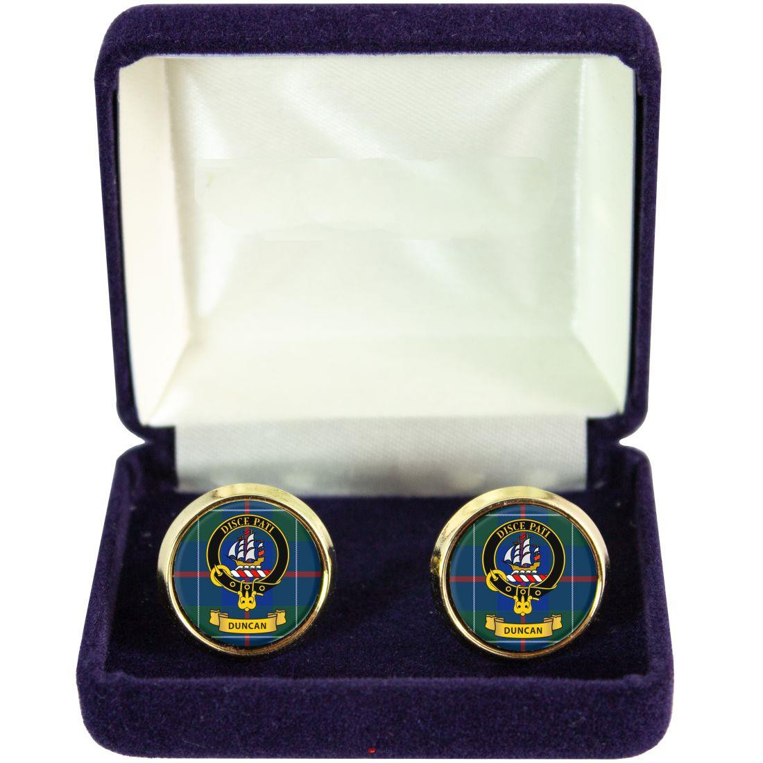 Scottish Clan Mens Cufflinks Duncan Clan Crest Product Of Scotland Gold Colour