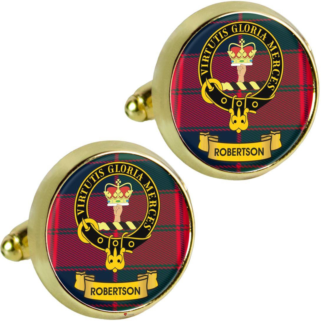 Scottish Clan Mens Cufflinks Robertson Clan Crest Product Of Scotland Gold Colour