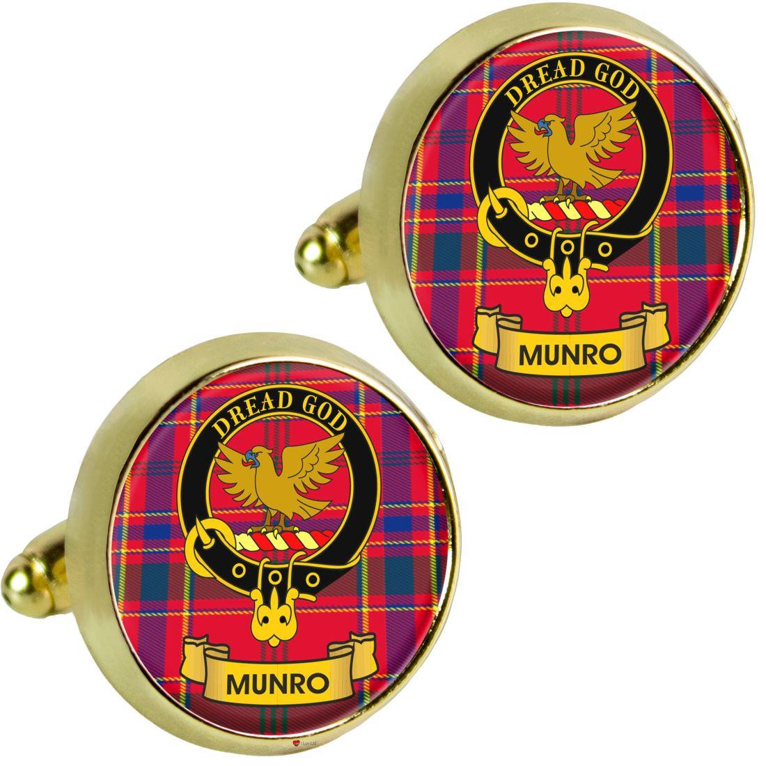 Scottish Clan Mens Cufflinks Munro Clan Crest Product Of Scotland Gold Colour