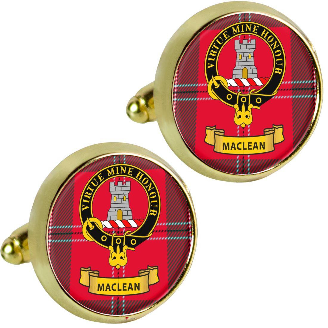 Scottish Clan Mens Cufflinks Maclean Clan Crest Product Of Scotland Gold Colour