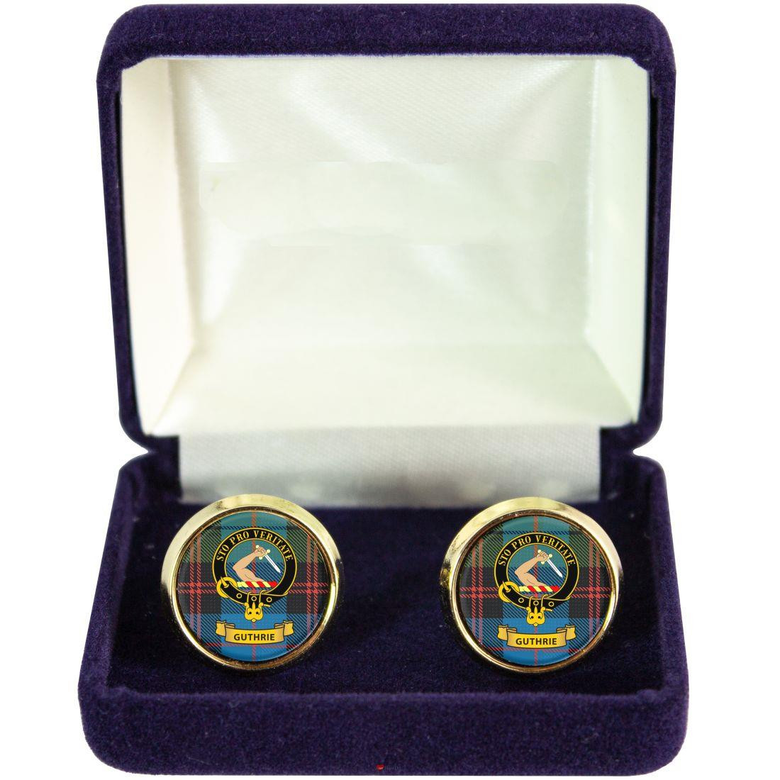 Scottish Clan Mens Cufflinks Guthrie Clan Crest Product Of Scotland Gold Colour
