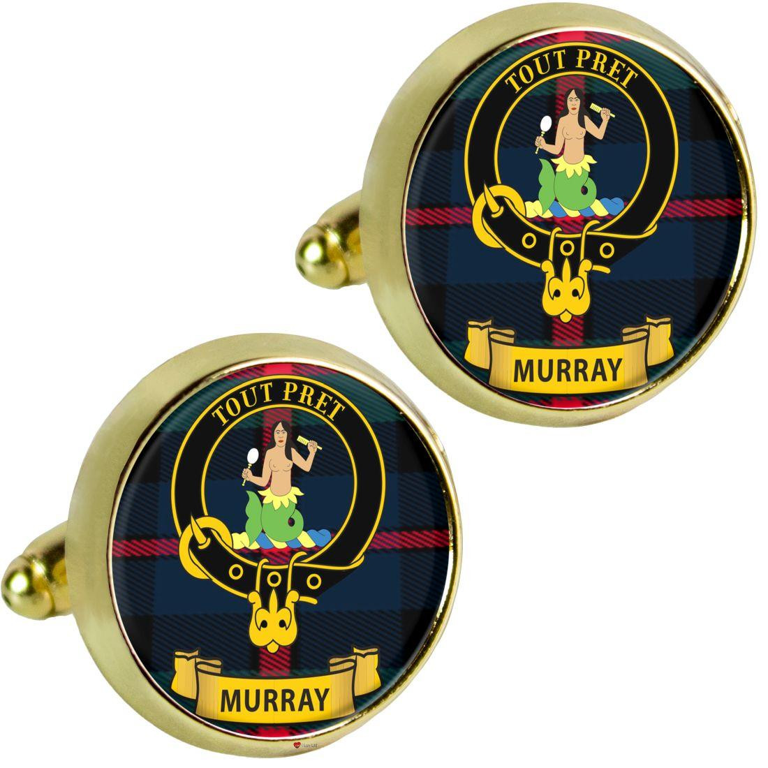 Scottish Clan Mens Cufflinks Murray Clan Crest Product Of Scotland Gold Colour