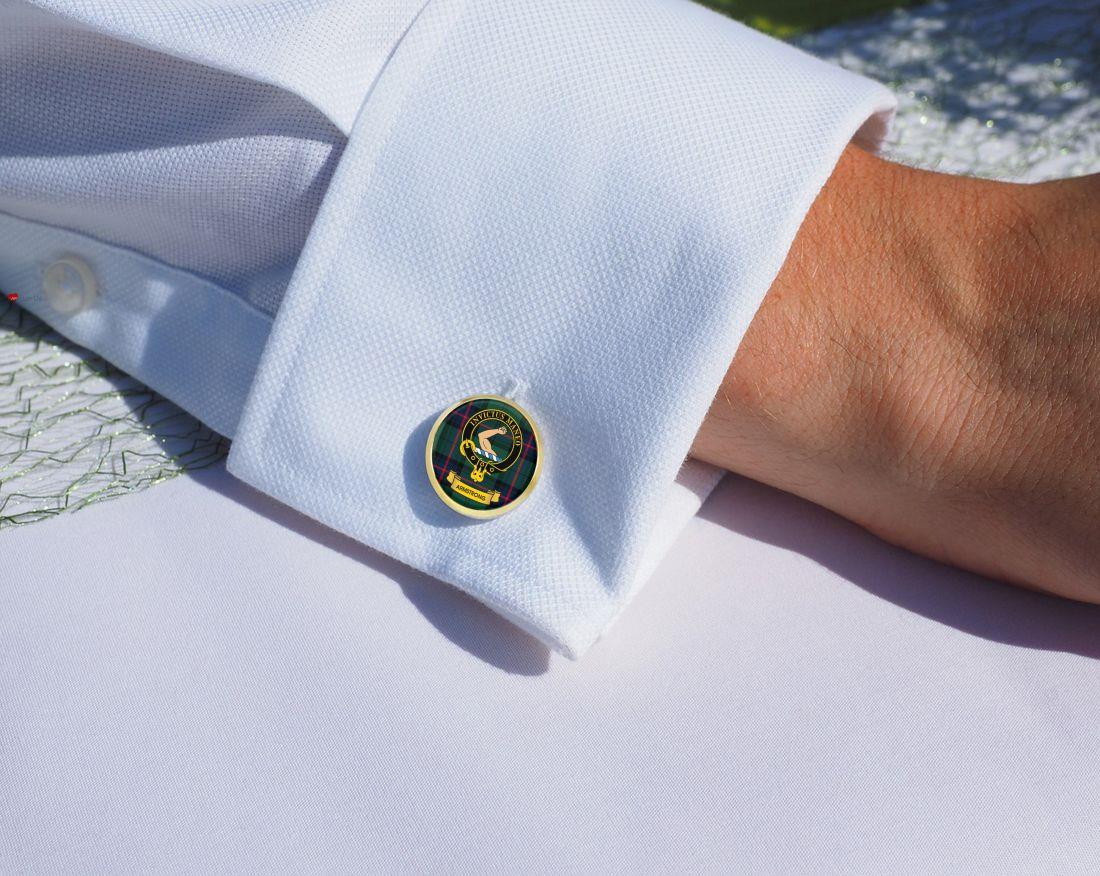 Scottish Clan Mens Cufflinks Armstrong Clan Crest Product Of Scotland Gold Colour