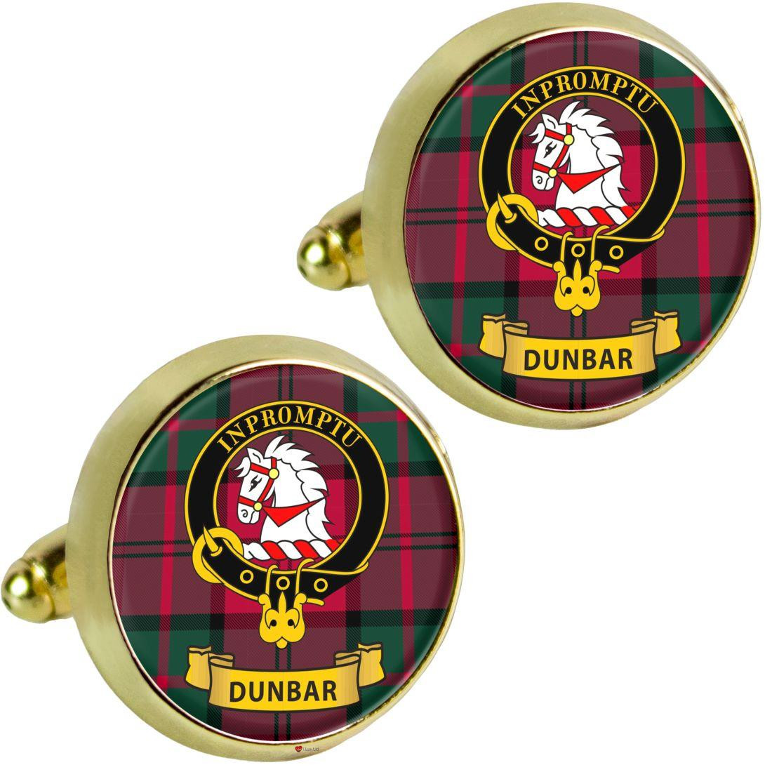 Scottish Clan Mens Cufflinks Dunbar Clan Crest Product Of Scotland Gold Colour