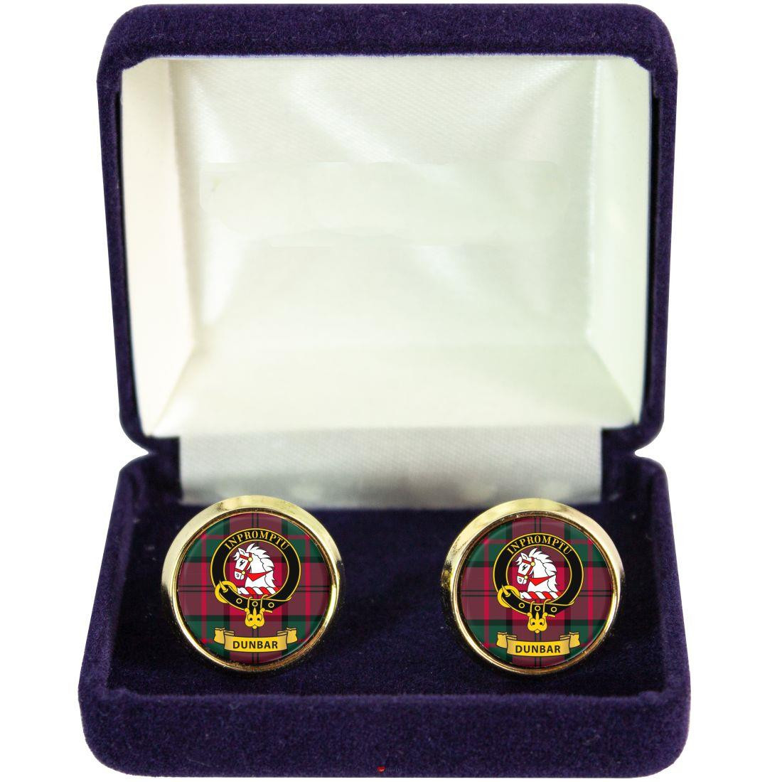Scottish Clan Mens Cufflinks Dunbar Clan Crest Product Of Scotland Gold Colour