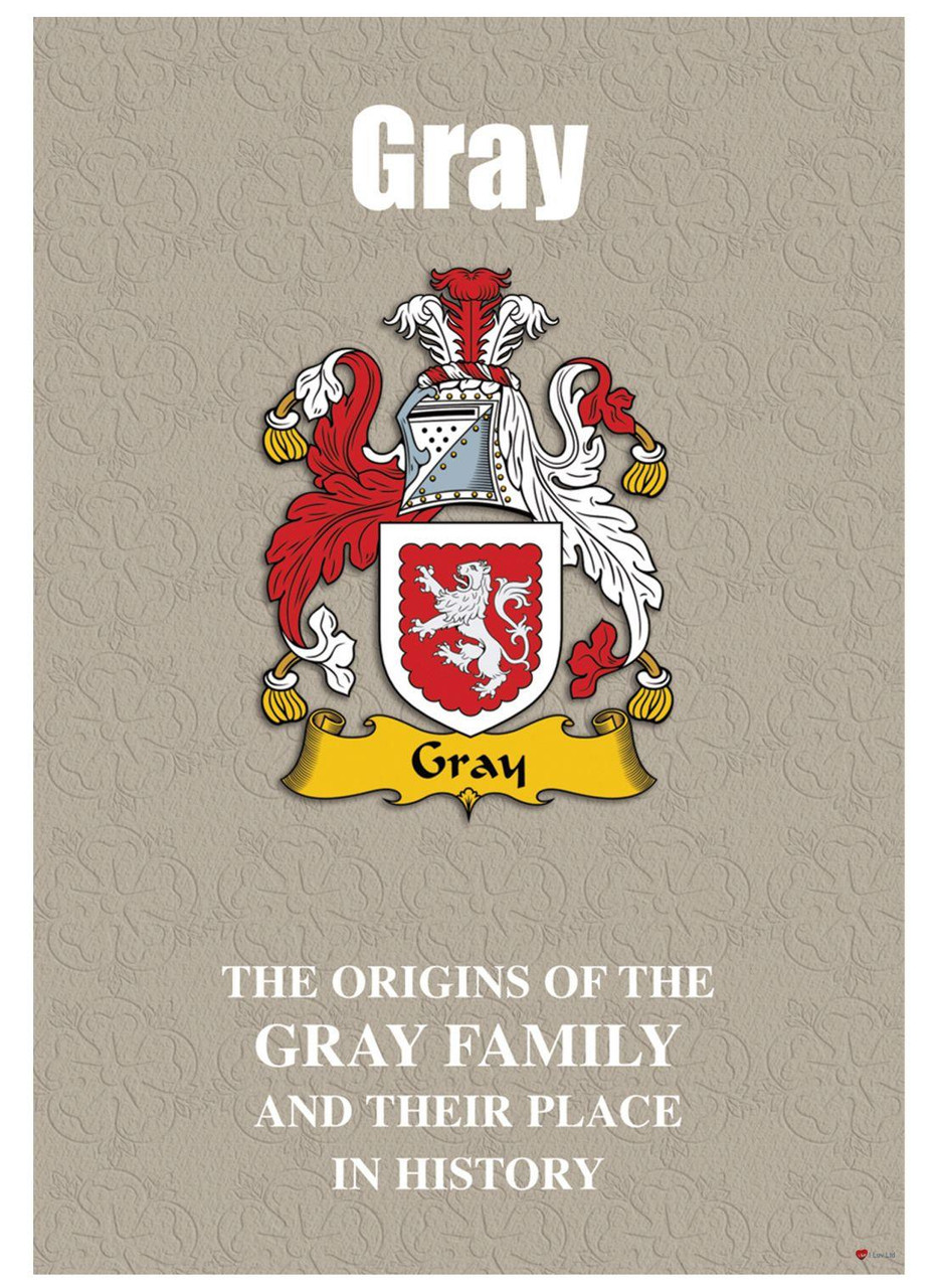 Gray English Ancestry Family History Booklet with Amazing Facts of this Famous Name
