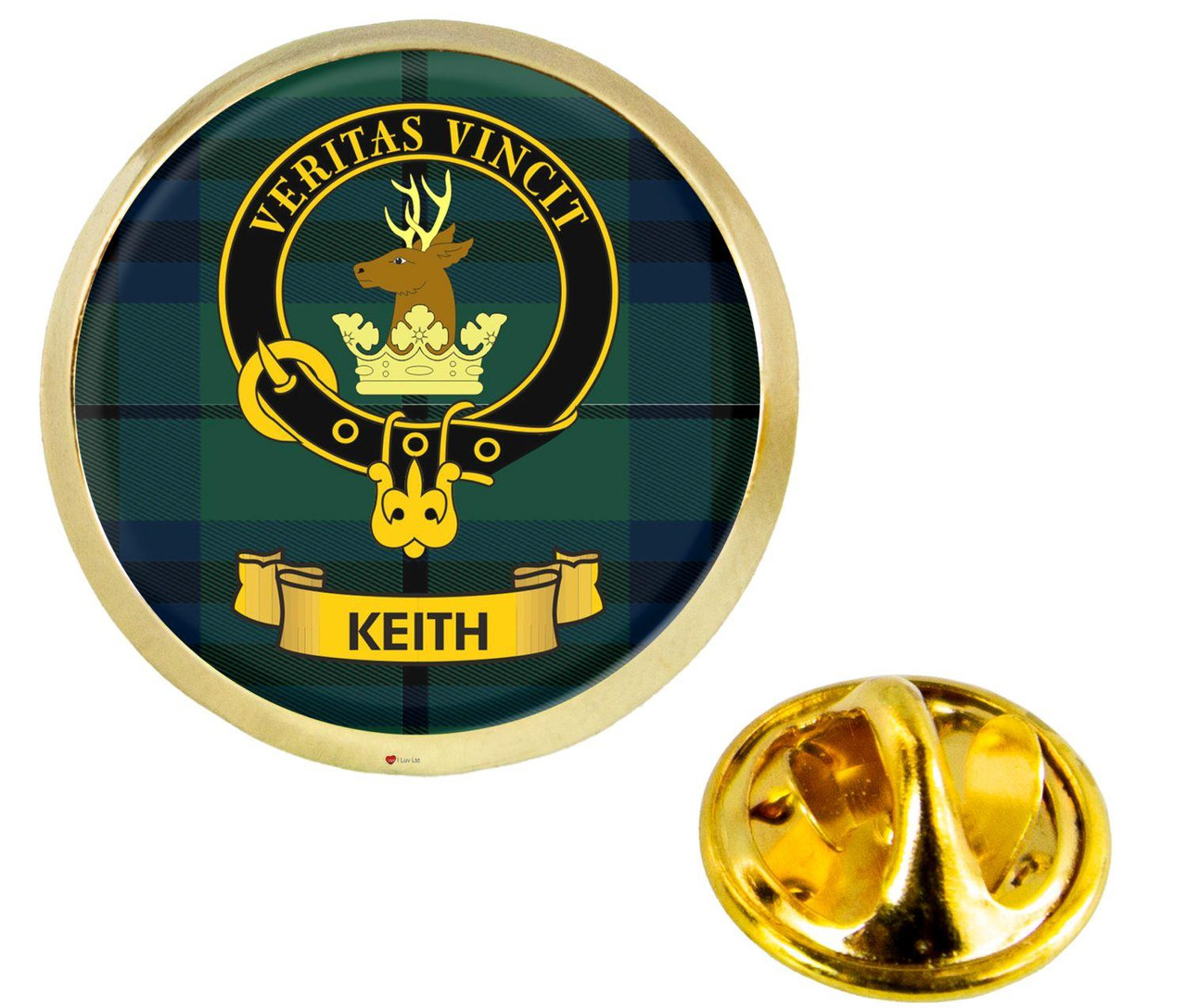 Scottish Clan Lapel Badge Pin Keith Clan Crest Product Of Scotland Gold Colour