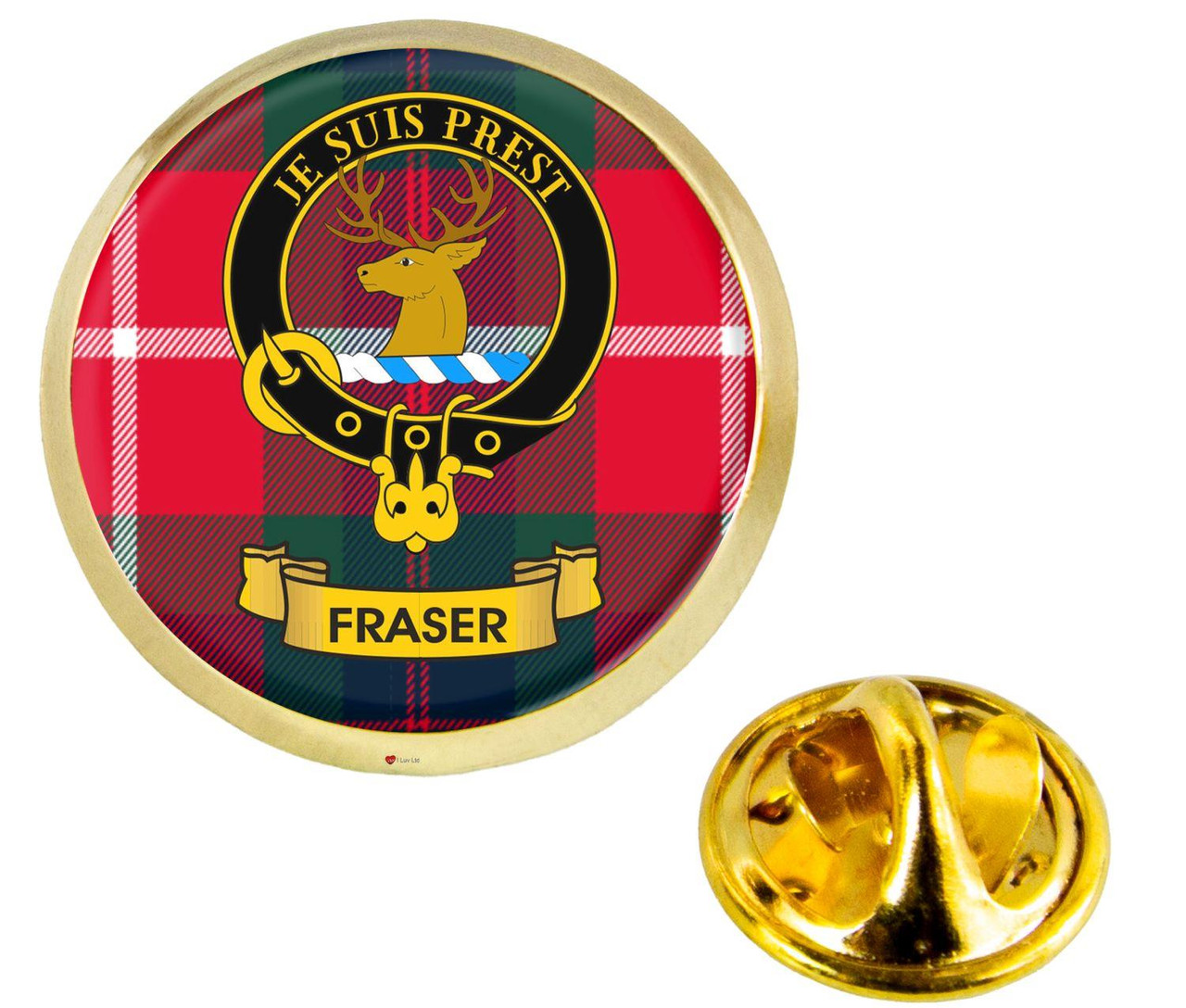 Scottish Clan Lapel Badge Pin Fraser Clan Crest Product Of Scotland Gold Colour
