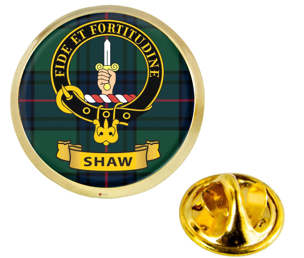 Scottish Clan Lapel Badge Pin Shaw Clan Crest Product Of Scotland Gold Colour