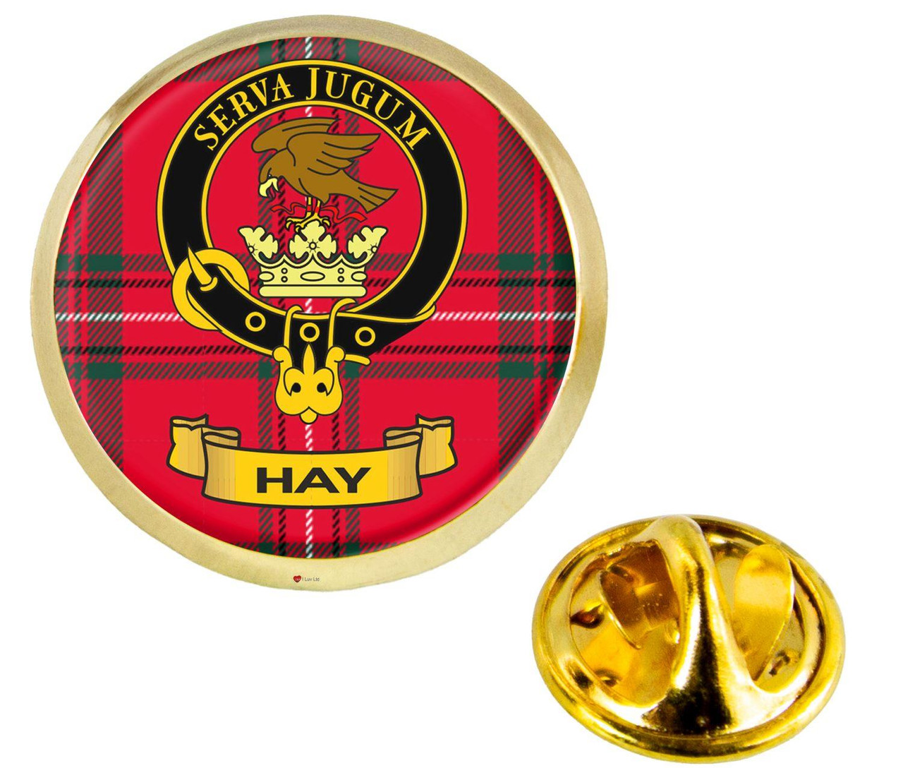Scottish Clan Lapel Badge Pin Hay Clan Crest Product Of Scotland Gold Colour