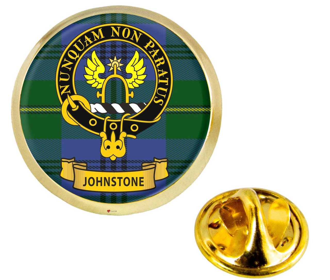 Scottish Clan Lapel Badge Pin Johnstone Clan Crest Product Of Scotland Gold Colour