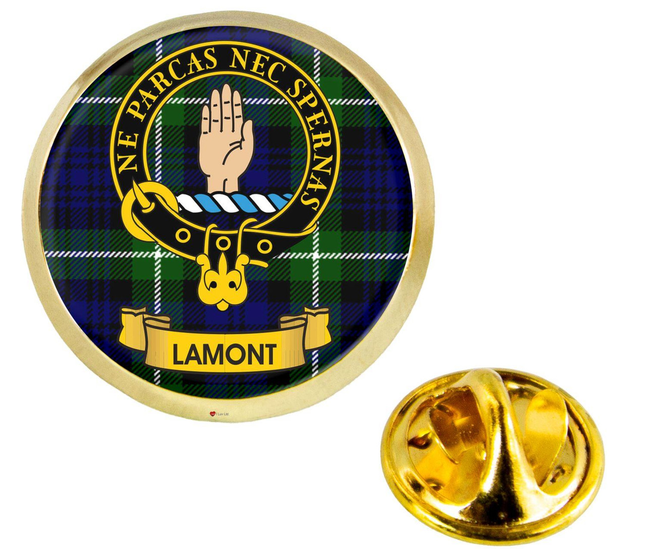 Scottish Clan Lapel Badge Pin Lamont Clan Crest Product Of Scotland Gold Colour