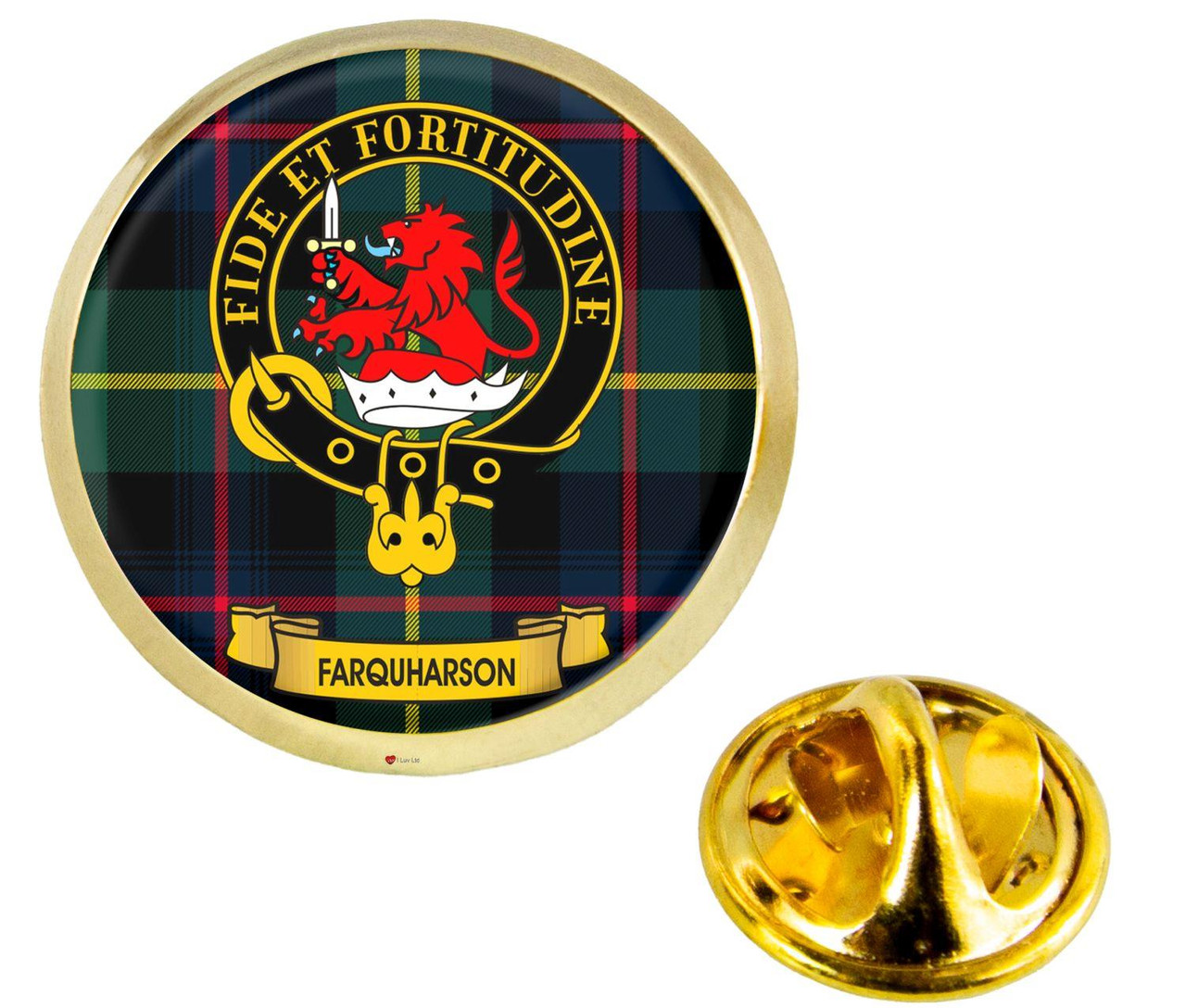Scottish Clan Lapel Badge Pin Farquharson Clan Crest Product Of Scotland Gold Colour