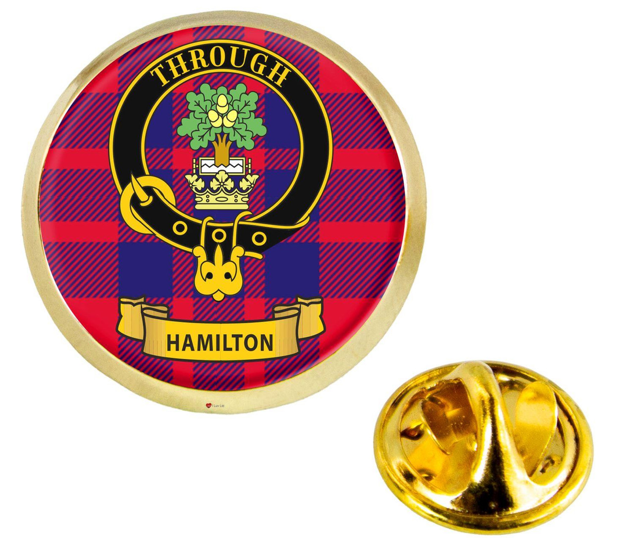 Scottish Clan Lapel Badge Pin Hamilton Clan Crest Product Of Scotland Gold Colour
