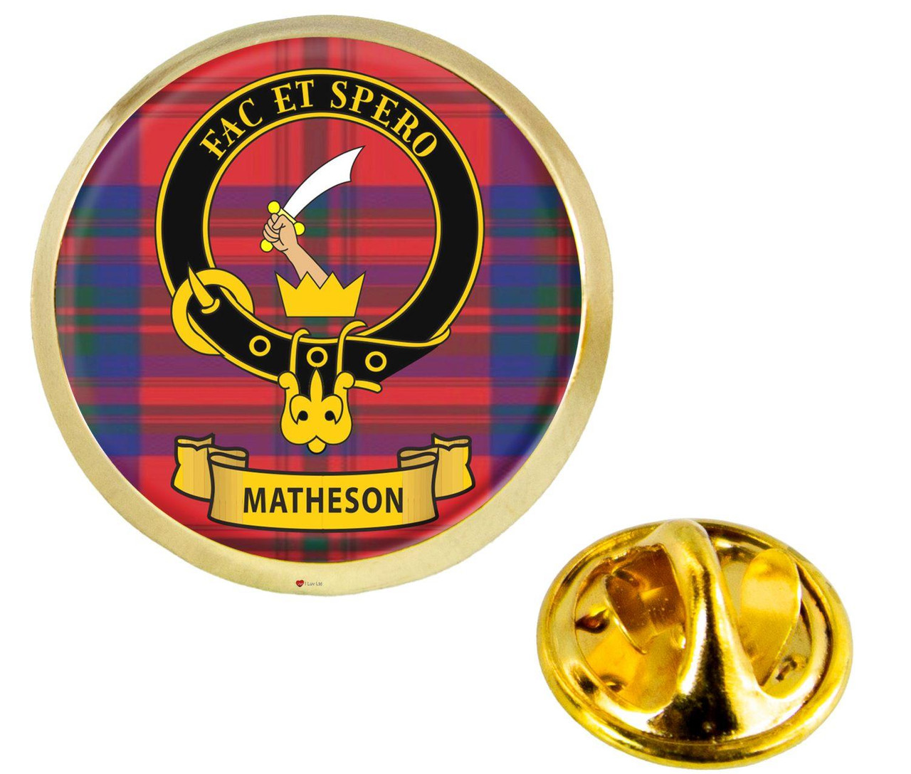 Scottish Clan Lapel Badge Pin Matheson Clan Crest Product Of Scotland Gold Colour
