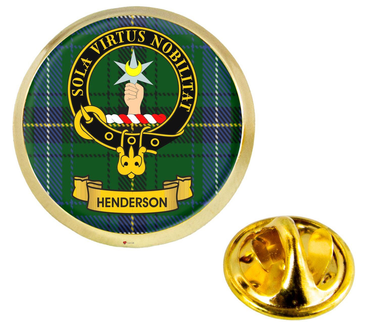Scottish Clan Lapel Badge Pin Henderson Clan Crest Product Of Scotland Gold Colour