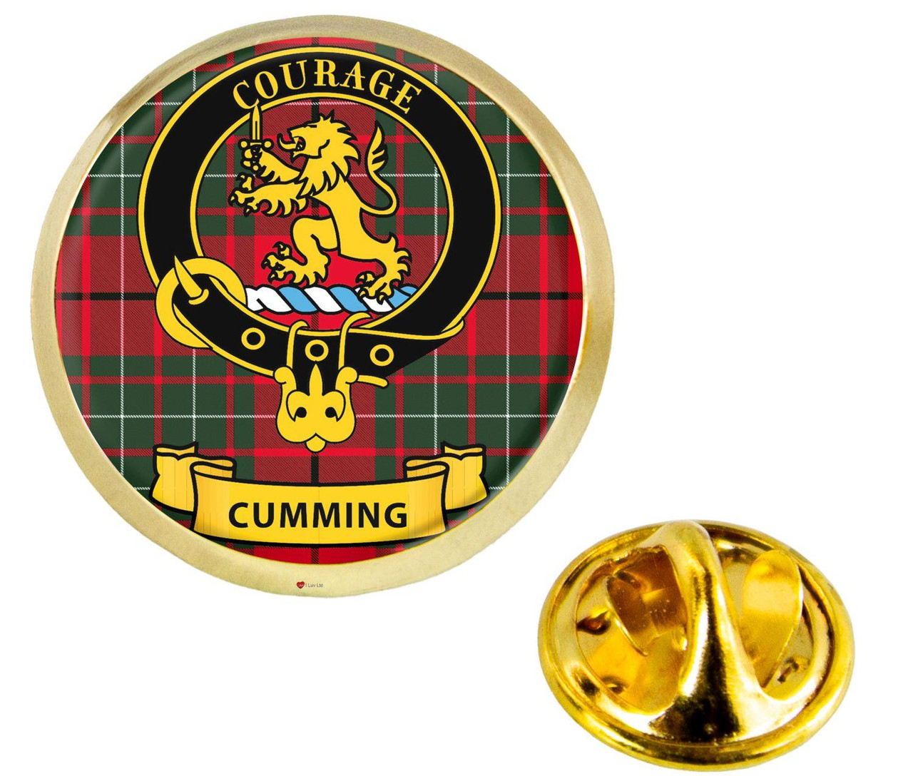 Scottish Clan Lapel Badge Pin Cumming Clan Crest Product Of Scotland Gold Colour