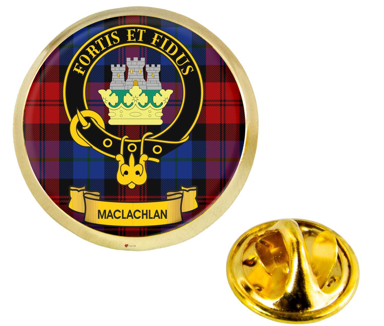 Scottish Clan Lapel Badge Pin Maclachlan Clan Crest Product Of Scotland Gold Colour