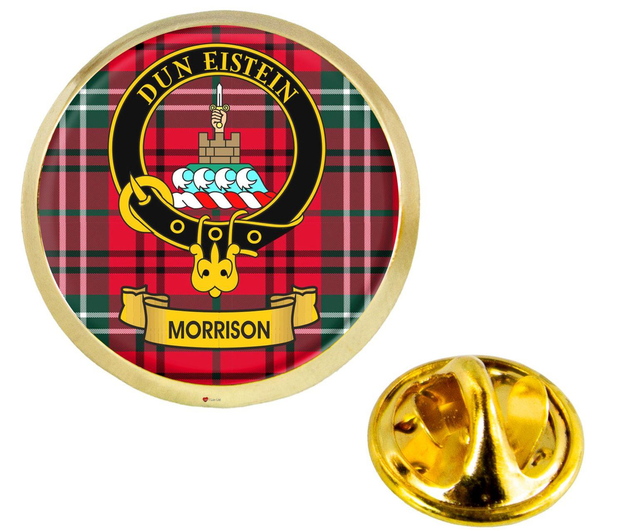 Scottish Clan Lapel Badge Pin Morrison Clan Crest Product Of Scotland Gold Colour