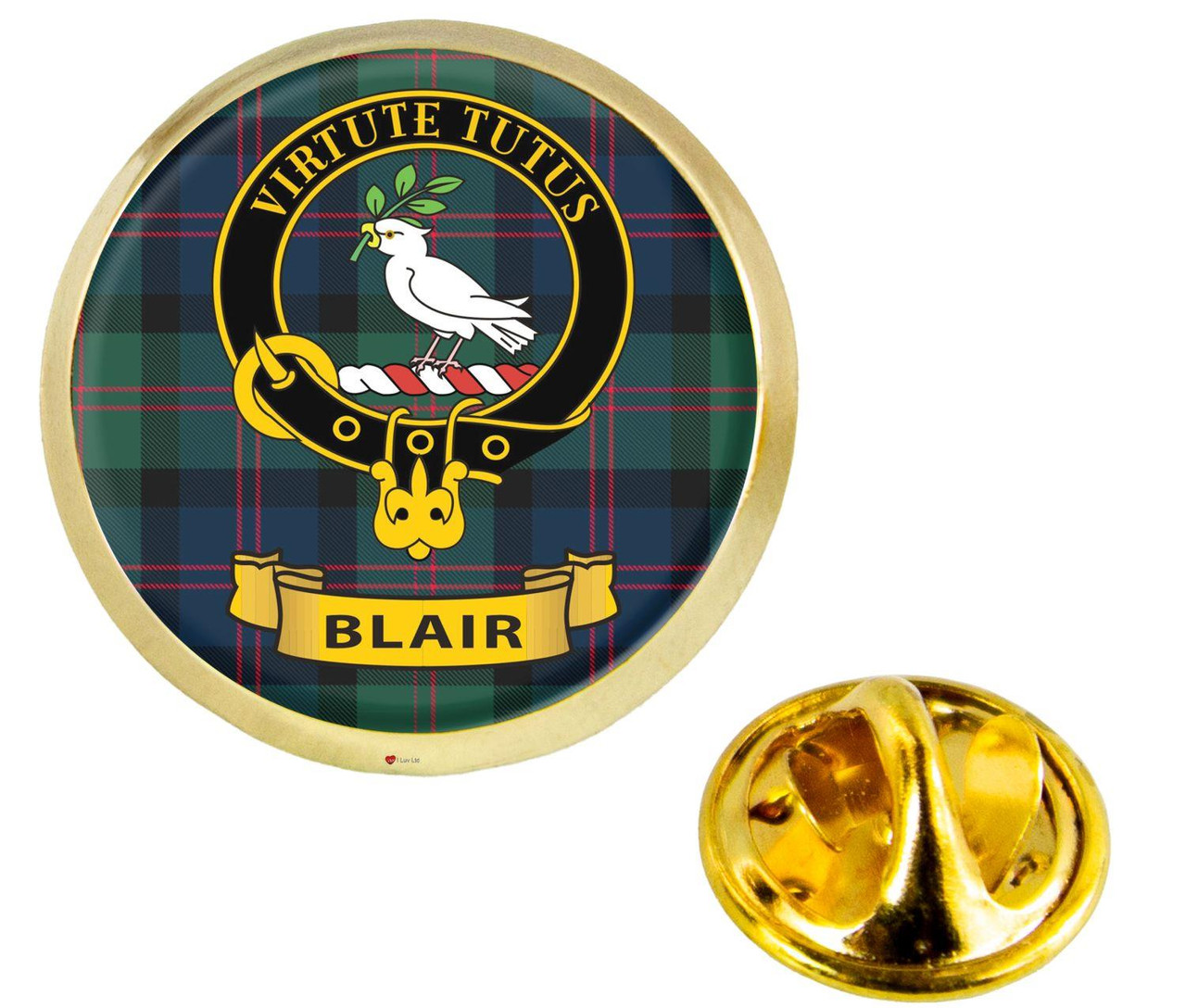 Scottish Clan Lapel Badge Pin Blair Clan Crest Product Of Scotland Gold Colour