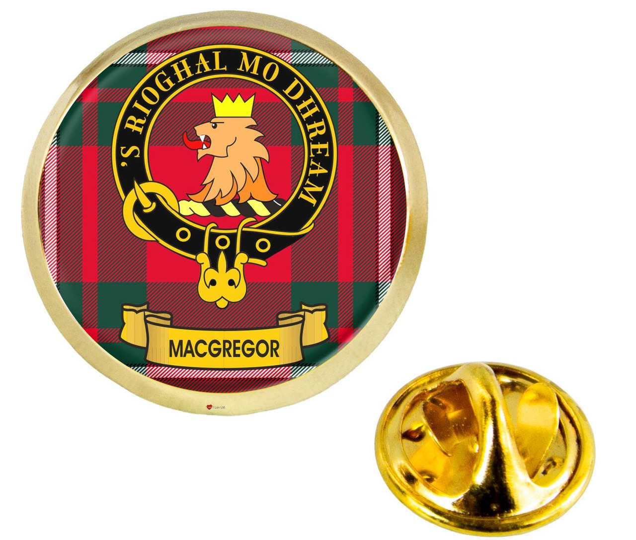 Scottish Clan Lapel Badge Pin MacGregor Clan Crest Product Of Scotland Gold Colour