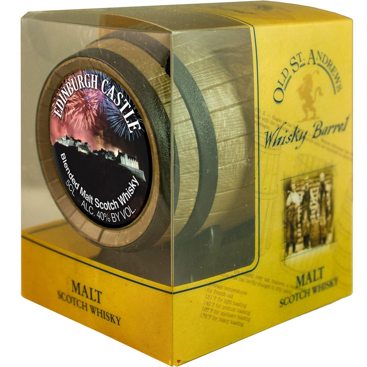 Miniature Malt Whisky Barrel Edinburgh Castle Scottish Gift