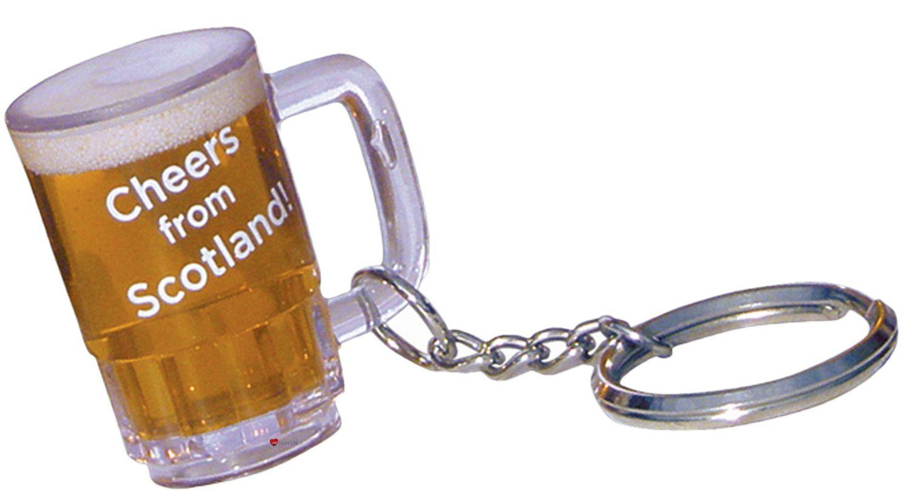 Keyring Novelty Beer Mug Cheers From Scotland