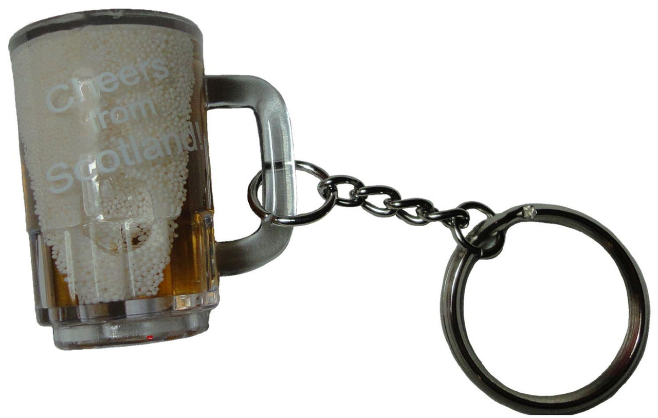 Keyring Novelty Beer Mug Cheers From Scotland