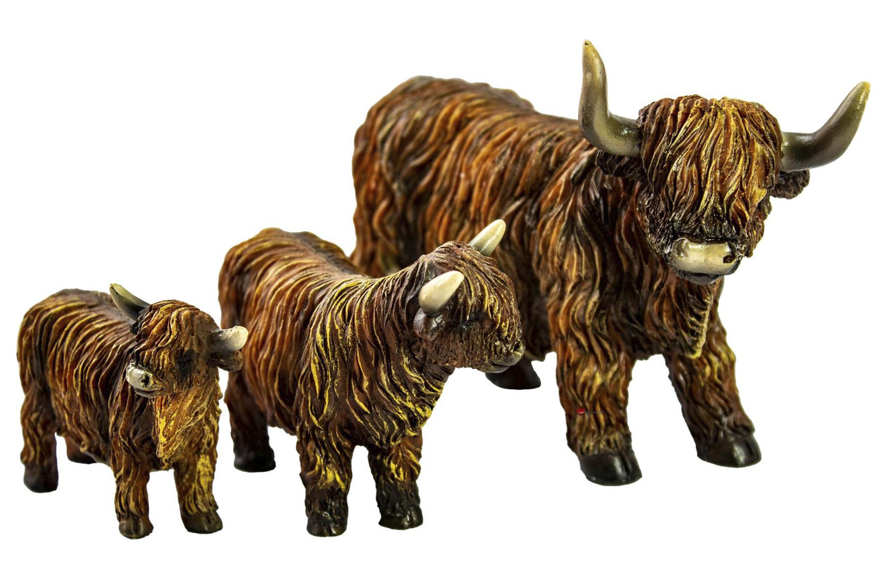 Scottish Highland Coo Resin Ornament Figurine