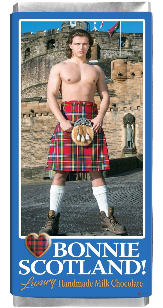 Luxury Milk Chocolate Handmade Bonnie Scotland Castle Kilt Guy