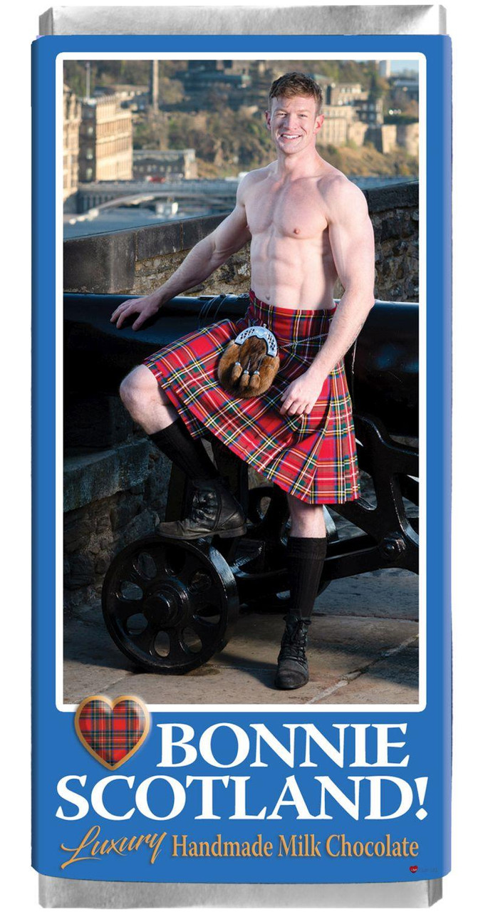 Luxury Milk Chocolate Handmade Bonnie Scotland Castle Gun Kilt Guy