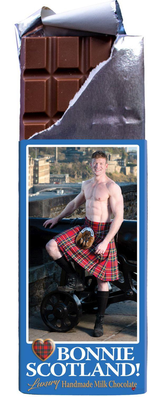 Luxury Milk Chocolate Handmade Bonnie Scotland Castle Gun Kilt Guy