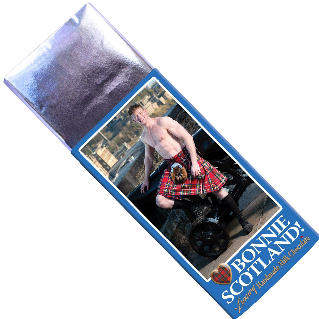 Luxury Milk Chocolate Handmade Bonnie Scotland Castle Gun Kilt Guy