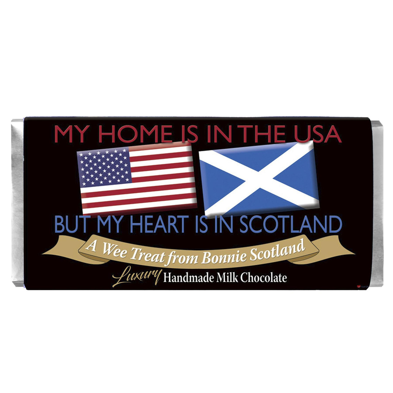 Luxury Milk Chocolate Handmade Saltire USA Flag Wee Treat From Bonnie Scotland