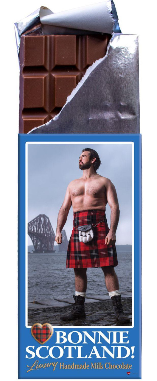 Luxury Milk Chocolate Handmade Bonnie Scotland Forth Bridge Kilt Guy
